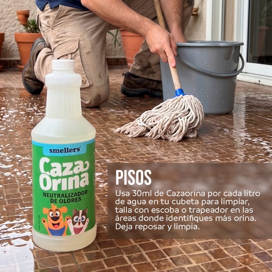 Trapeando pisos con Cazaorina diluido